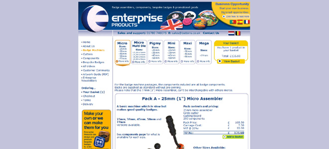 Enterprise Products's website: badge machine page