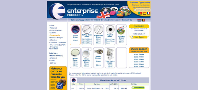 Enterprise Products's website: components page