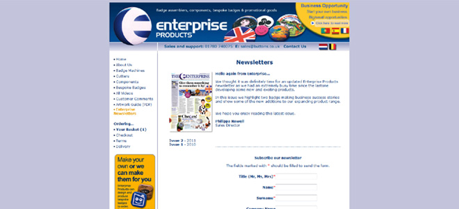 Enterprise Products's website: newsletters page