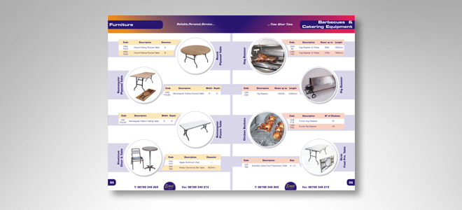 Event Supplies: catalogue - sections sample