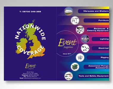 Event Supplies: catalogue - front and back